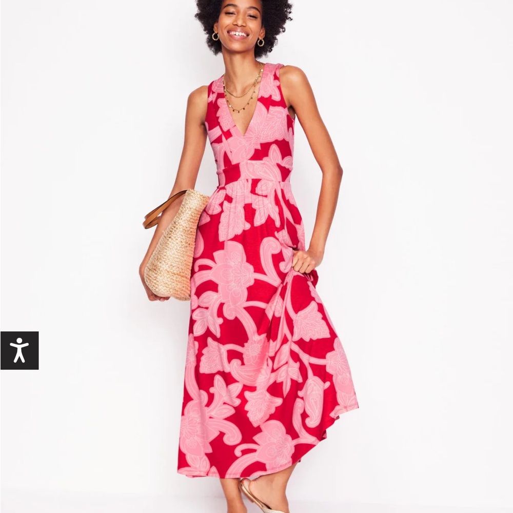 NWOT Boden Pink Sleeveless Halter Maxi Sundress